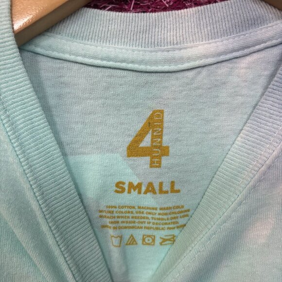 YG 4hunnid Big Logo blue tiedye Tee size small - Picture 4 of 5